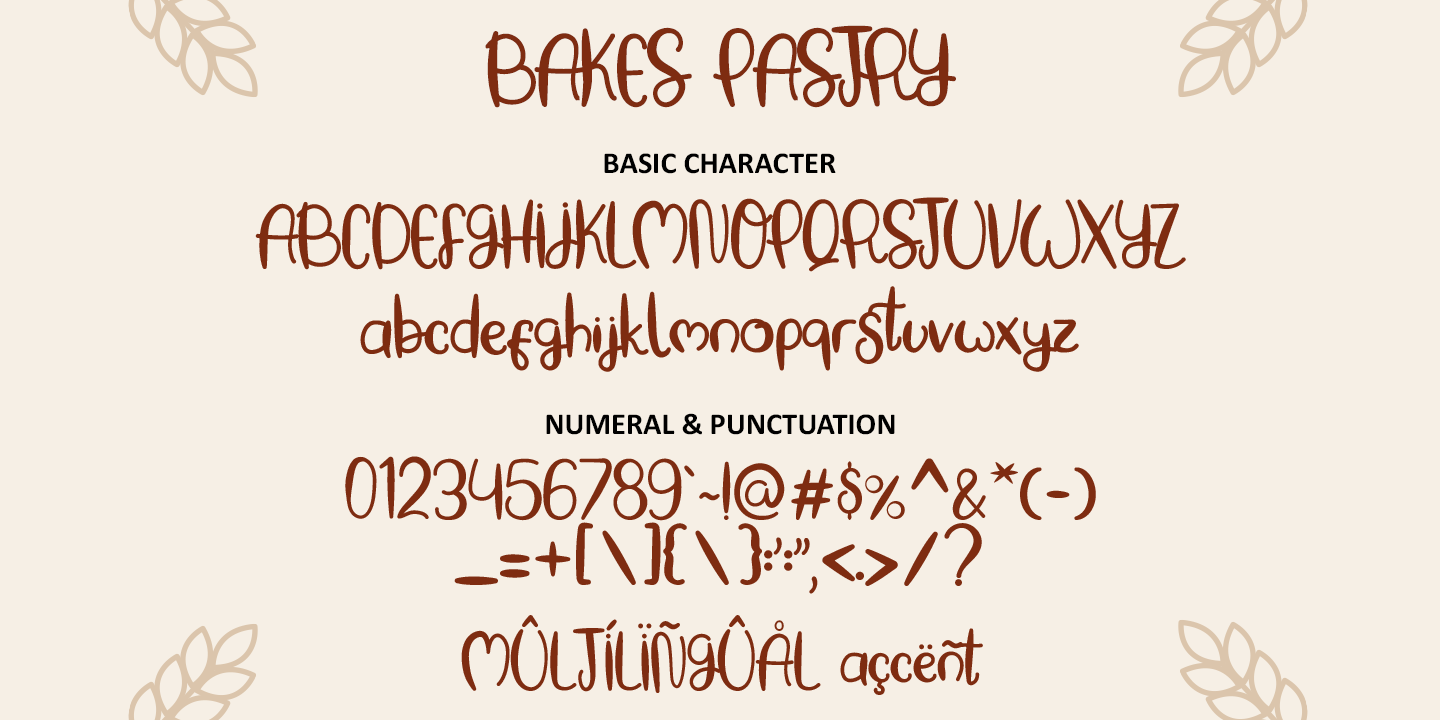 Beispiel einer Baking Pastry-Schriftart #2
